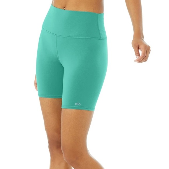NWT ALO High-Waist Biker Shorts - Ocean Teal - Picture 4 of 6